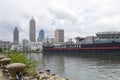 Skyline of Downtown Cleveland, Ohio Royalty Free Stock Photo