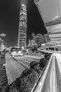 Downtown district of Hong Kong city at night Royalty Free Stock Photo
