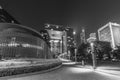 Skyline of downtown district of Hong Kong city at night Royalty Free Stock Photo