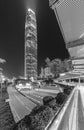 Skyline of downtown district of Hong Kong city at night Royalty Free Stock Photo
