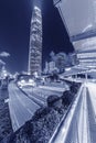 Skyline of downtown district of Hong Kong city at night Royalty Free Stock Photo