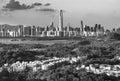 Skyline of downtown district of Shenzhen city, China Royalty Free Stock Photo