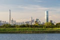 Skyline of downtown district of Shenzhen city, China Royalty Free Stock Photo