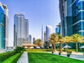 Skyline of downtown Dubai including the Burj Khalifa Royalty Free Stock Photo