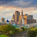 Skyline of downtown Hartford, Connecticut from above Charter Oak Royalty Free Stock Photo