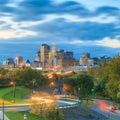 Skyline of downtown Hartford, Connecticut from above Charter Oak Royalty Free Stock Photo