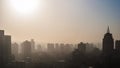 Skyline of the downtown of Lanzhou Gansu region, China during a hazy summer morning