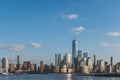 Skyline of downtown  Manhattan of New York City at dusk, viewed from New Jersey, USA Royalty Free Stock Photo