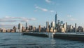 Skyline of downtown  Manhattan of New York City at dusk, viewed from New Jersey, USA Royalty Free Stock Photo