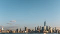 Skyline of downtown  Manhattan of New York City at dusk, viewed from New Jersey, USA Royalty Free Stock Photo