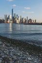 Skyline of downtown  Manhattan of New York City at dusk, viewed from New Jersey, USA Royalty Free Stock Photo