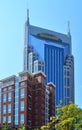 Skyline of Downtown Nashville, the Capital City of Tennessee Royalty Free Stock Photo