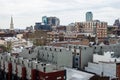 Skyline of downtown philadelphia, pennsylvania from Benjamin Franklin bridge in spring Royalty Free Stock Photo