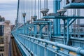 Skyline of downtown philadelphia, pennsylvania from Benjamin Franklin bridge in spring Royalty Free Stock Photo