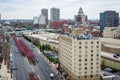 Skyline of downtown philadelphia, pennsylvania from Benjamin Franklin bridge in spring Royalty Free Stock Photo