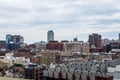 Skyline of downtown philadelphia, pennsylvania from Benjamin Franklin bridge in spring Royalty Free Stock Photo