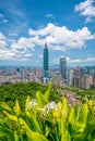 Skyline of downtown Taipei in Taiwan