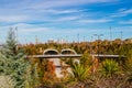 Skyline of Downtown Tulsa from the top on the south tunnel over Riverside Drive close to the Arkansas River in Autumn Royalty Free Stock Photo