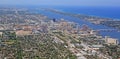 Skyline of downtown West Palm Beach from above. Royalty Free Stock Photo