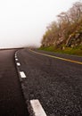 Skyline Drive disappears into fog, in Shenandoah National Park,