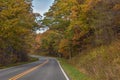 Skyline Drive, a Winding Country Road Traveling Through Beautiful Fall Foliage Royalty Free Stock Photo