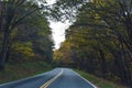 Skyline Drive, a Winding Country Road Traveling Through Beautiful Fall Foliage Royalty Free Stock Photo