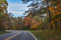 Skyline Drive, a Winding Country Road Traveling Through Beautiful Fall Foliage Royalty Free Stock Photo