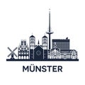 Skyline emblem of Munster, city in North Rhine-Westphalia, Germany