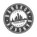 Bangkok Thailand Asia Round Button City Skyline Design Stamp Vector Travel Tourism Royalty Free Stock Photo