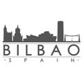 Bilbao Euskadi Spain Europe Silhouette Icon Vector Art Flat Shadow Design Skyline City Silhouette Template Logo