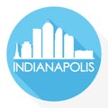 Indianapolis Indiana United States Of America USA Round Icon Vector Art Flat Shadow Design Skyline City Silhouette Template Logo Royalty Free Stock Photo