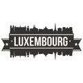 Luxembourg City Round Icon Vector Art Flat Shadow Design Skyline City Silhouette Template Logo Royalty Free Stock Photo