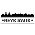Reykjavik Iceland Round Icon Vector Art Flat Shadow Design Skyline City Silhouette Template Logo Royalty Free Stock Photo