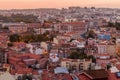 Skyline of evening Lisbon from Miradouro da Graca viewpoint, Portug