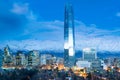 Skyline of financial district in Las Condes in Santiago de Chile Royalty Free Stock Photo
