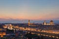 Skyline of Florence Italy at dusk Royalty Free Stock Photo