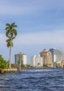 Skyline of Fort Lauderdale from the canal