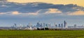 skyline of Frankfurt in dawn