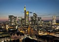 Skyline of Frankfurt at night Royalty Free Stock Photo