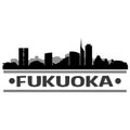 Fukuoka city Icon Vector Art Design Skyline