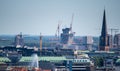 Skyline of Hamburg, Germany, with the new skyscraper \'Elbtower\', under construction Royalty Free Stock Photo