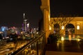 Skyline of Ho Chi Minh city by night with trails of lights, Vietnam