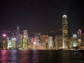 The skyline of Hong Kong during the evening Royalty Free Stock Photo