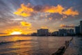 Skyline of Honolulu at Waikiki beach, Hawaii, US Royalty Free Stock Photo