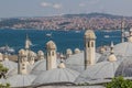 Skyline of Istanbul behind Suleymaniye Medresesi, Turk