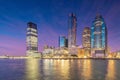 Skyline of Jersey City, New Jersey from New York Harbor Royalty Free Stock Photo