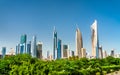 Skyline of Kuwait City at Al Shaheed Park Royalty Free Stock Photo