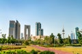 Skyline of Kuwait City at Al Shaheed Park Royalty Free Stock Photo