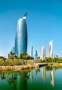 Skyline of Kuwait City at Al Shaheed Park Royalty Free Stock Photo