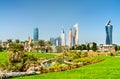 Skyline of Kuwait City at Al Shaheed Park Royalty Free Stock Photo